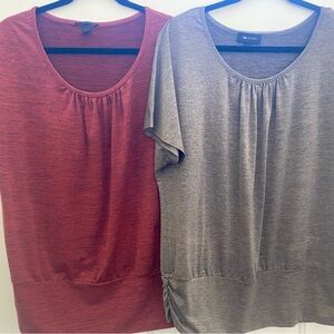 AB Studio Red and Gray Short Sleeve Tees